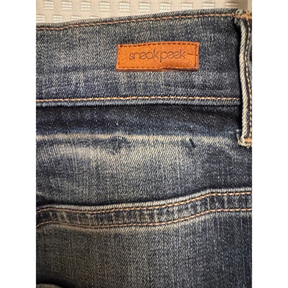 Sneak Peek Distressed Denim Mini Skirt Small - Picture 5 of 9